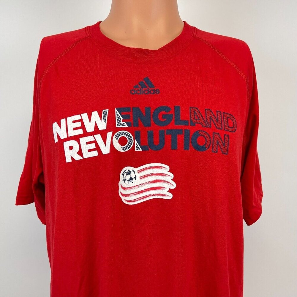 Adidas New England Revolution Performance Clima Lite T Shirt MLS Soccer Red XL